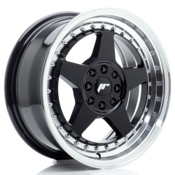 Japan Racing JR6 16x7 ET25 4x100/108 Nero lucido con bordo lavorato