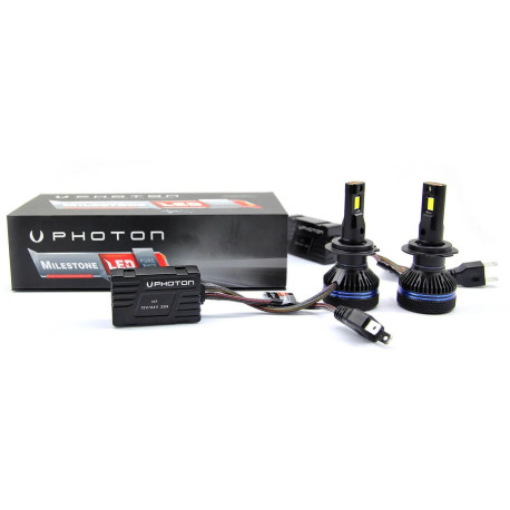 Lampadine e luci allo xeno PHOTON MILESTONE H7 Lampade LED 12-24V 35W PX26d (2 pezzi) BLACK EDITION | race-shop.it