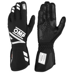 Guanti da gara omologati FIA OMP ONE EVO FX (cuciture esterne), nero