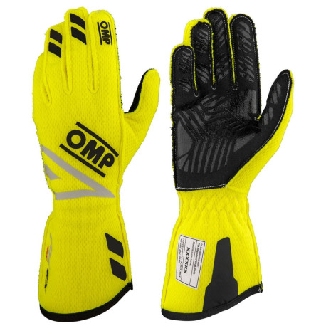 Guanti Guanti da gara OMP ONE EVO FX con omologazione FIA (cuciture esterne), giallo fluo | race-shop.it