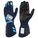 Guanti da gara OMP ONE EVO FX con omologazione FIA (cuciture esterne), blu