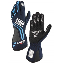 Guanti da gara OMP ONE EVO X my2024 con omologazione FIA (cuciture esterne) blu navy