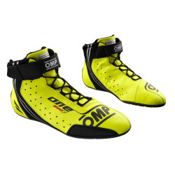 Scarpe da corsa omologate FIA OMP ONE EVO X my2024, giallo fluo