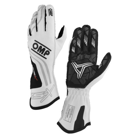 Guanti Guanti da karting omologati FIA OMP KS-X (cuciture esterne), bianco | race-shop.it