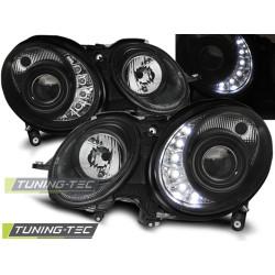 FARI DAYLIGHT NERO per MERCEDES W211 E-KLASA 05.06-09