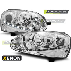 XENON FARI DAYLIGHT CROMO per VW GOLF 5 03-08