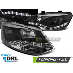 FARI TRUE DRL NERO per VW POLO 6R 09-03.14