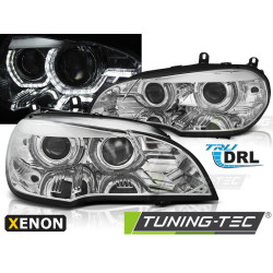 FARI ALLO XENO ANGEL EYES LED DRL CROMO per BMW X5 E70 07-10