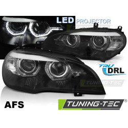 LED FARI ANGEL EYES LED DRL NERO AFS per BMW X5 E70 07-13 (XENON OEM)