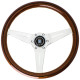Volanti Nardi Deep Corn Steering Wheel, Wood, 75mm Dish, 350mm, chrome spokes | race-shop.it