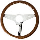 Volanti Nardi Deep Corn Steering Wheel, Wood, 75mm Dish, 350mm, chrome spokes | race-shop.it