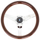 Volanti Nardi Deep Corn Steering Wheel, Wood, 50mm Dish, 330mm, chrome spokes | race-shop.it