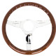 Volanti Nardi Deep Corn Steering Wheel, Wood, 50mm Dish, 330mm, chrome spokes | race-shop.it