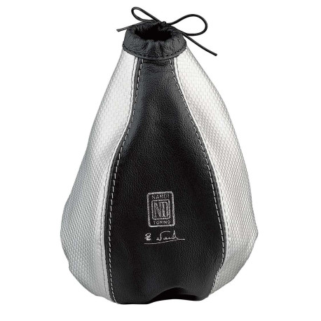 Pomelli cambio e freni a mano Nardi Cuffia del cambio in Pelle Nera e Grigia | race-shop.it