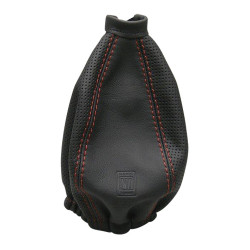 Nardi Gear Gaiter, black perforated leather with red stitching