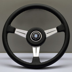 Volante sportivo a 3 razze Nardi Classic ND36, 360mm, pelle, calice 40mm, nero/cromo