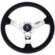 Volanti Nardi Deep Corn Steering Wheel, leather, 50mm Dish, 330mm, chrome spokes | race-shop.it
