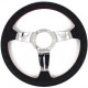 Volanti Nardi Deep Corn Steering Wheel, leather, 50mm Dish, 330mm, chrome spokes | race-shop.it