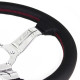Volanti Nardi Deep Corn Steering Wheel, leather, 50mm Dish, 330mm, chrome spokes | race-shop.it