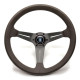 Volanti Nardi Deep Corn Steering Wheel, Brown Leather, Grey Spokes, Brown Stitching, 75mm Dish, 350mm | race-shop.it