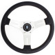 Volanti Volante sportivo a 3 razze Nardi Competition, 330mm, pelle, calice 40mm, nero/argento | race-shop.it