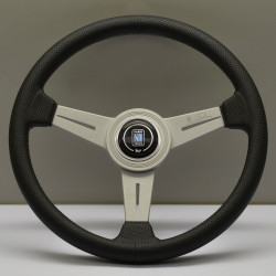 Nardi Classic ND34 Steering Wheel, 40mm Dish, satin spokes, black perforated leather