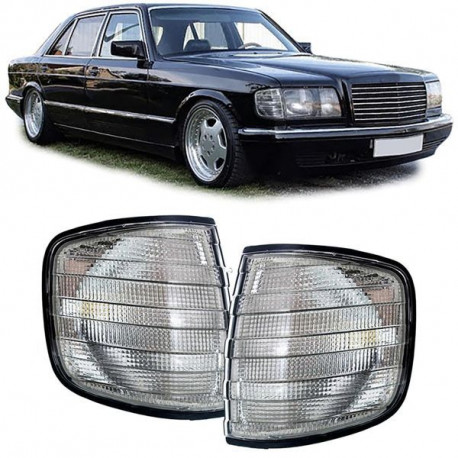 Bazár Indicatore di direzione Nero Fumo Coppia Sinistra destra per Mercedes S Class W126 79-91 DANNEGGIATO | race-shop.it