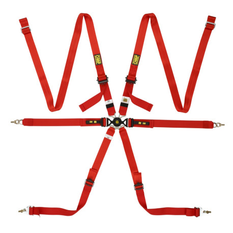 Cinture di sicurezza e accessori FIA Cinture di sicurezza a 6 punti OMP 2 Versa Endurance, rosso | race-shop.it