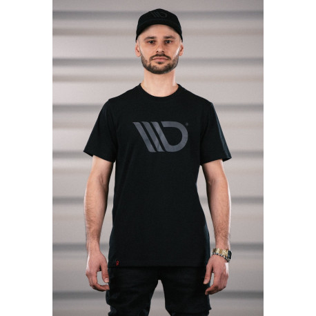 Magliette T-shirt da uomo MAXTON Design, nero con logo grigio | race-shop.it