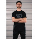 Magliette MAXTON Design maglietta da uomo, nero con logo grigio | race-shop.it