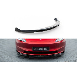 MAXTON DESIGN splitter anteriore per Tesla Model 3 Project Highland(Facelift), nero lucido, V1