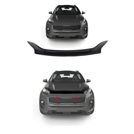 Deflettori cofano RACES Front hood deflector 4MM KIA SPORTAGE 2016- | race-shop.it