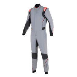 Alpinestars FIA tuta da gara Hypertech V3, Mid Grigio/Nero/Rosso Fluo