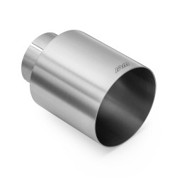 RM Motors terminale in acciaio inox satinato KPCS 76mm, ingresso 63,5mm