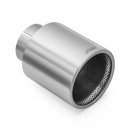 With one outlet RM Motors terminale in acciaio inox satinato KPZS/DP 76mm, ingresso 63,5mm | race-shop.it