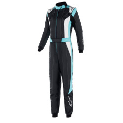 Alpinestars FIA tuta da gara Women Stella GP Pro Comp V2, Nero/Turchese/Bianco