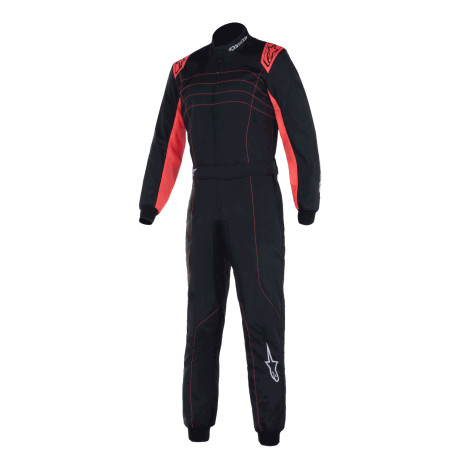 Tute Tuta da karting omologata CIK-FIA ALPINESTARS KMX-9 V3, nero/rosso/fluo | race-shop.it