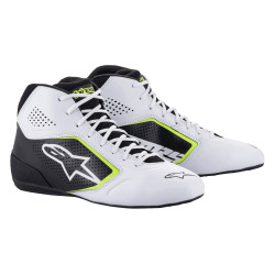 Scarpe da karting Alpinestars Tech-1 K Start V2, bianco/nero/giallo fluo