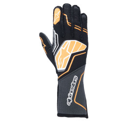 Guanti da gara omologati FIA Alpinestars Tech-1 ZX V4 (cuciture esterne), nero/arancione fluo