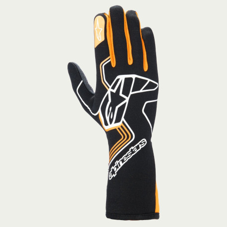Guanti Guanti da gara Alpinestars Tech-1 Race V4 con FIA, Nero/Arancione Fluo | race-shop.it