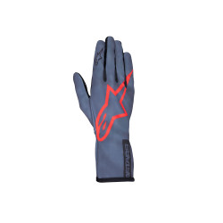 Guanti da karting Alpinestars Tech-1 K Race V2 Pure (cuciture interne), grigio/rosso