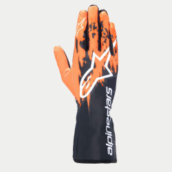 Guanti da karting omologati FIA Alpinestars Tech-1 K V3 (cuciture esterne), nero/arancione/bianco
