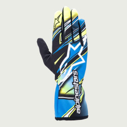 Guanti da gara Alpinestars Tech-1 K Race V2 Competition, Giallo Fluo/Blu/Bianco