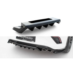 MAXTON DESIGN splitter posteriore centrale per Volkswagen T-Roc R Mk1 (con barre verticali), nero lucido