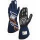 Guanti da gara OMP ONE-S my2025 con omologazione FIA (cuciture esterne), blu navy/arancione fluo