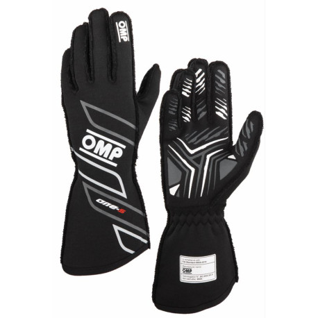 Guanti Guanti da gara OMP ONE-S my2025 con omologazione FIA (cuciture esterne), nero | race-shop.it