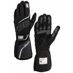 Guanti da gara OMP TECNICA my2025 con omologazione FIA (cuciture esterne), nero/antracite