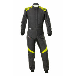 Tuta da corsa omologata FIA OMP FIRST EVO my2025, antracite/fluo/giallo