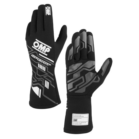Guanti Guanti da gara OMP SPORT my2025 con omologazione FIA, bianco/nero | race-shop.it