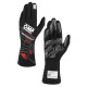Guanti da gara OMP SPORT my2025 con omologazione FIA, nero/rosso